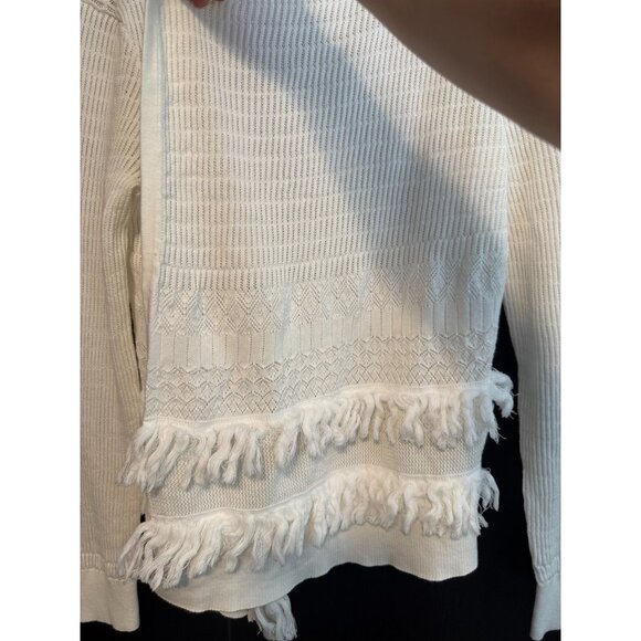 Lauren Ralph Lauren Women's Knitted Cardigan Sweater Large Fringe Long Sleeves - Picture 4 of 9